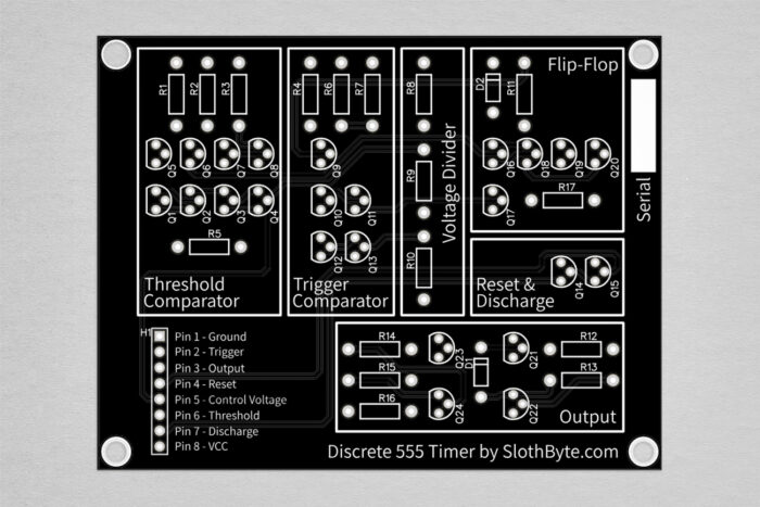 Discrete 555 Timer PCB - Black