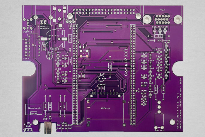 Colour Maximite 2 PCB in purple