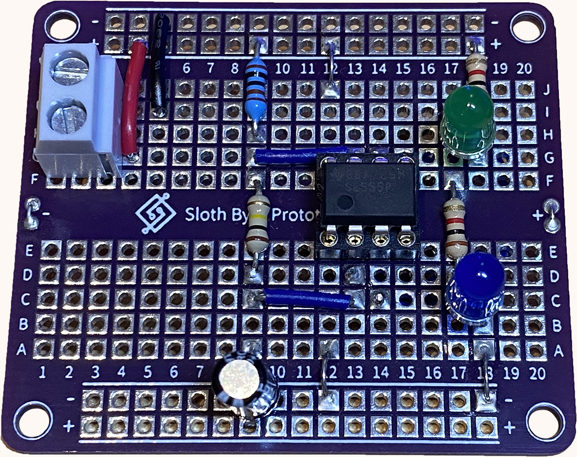 Example circuit on prototype board