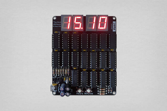 The Clock with LEDs on